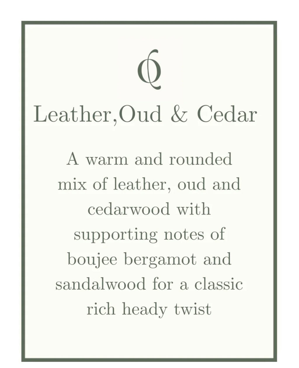 NEW: Leather, oud & cedar