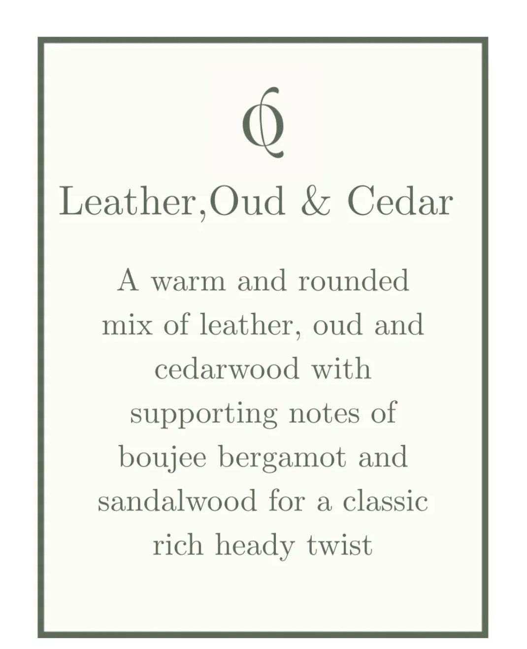 NEW: Leather, oud & cedar